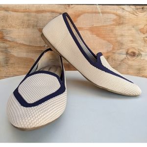 Birdies Blackbird eggshell almond toe slip on flats 9